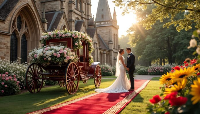 offrez à votre mariage une touche d'élégance inoubliable en choisissant de prendre une calèche. découvrez des moments magiques et romantiques, tout en ajoutant une atmosphère vintage à votre journée spéciale. transformez votre événement en un rêve féerique grâce à cette expérience unique.
